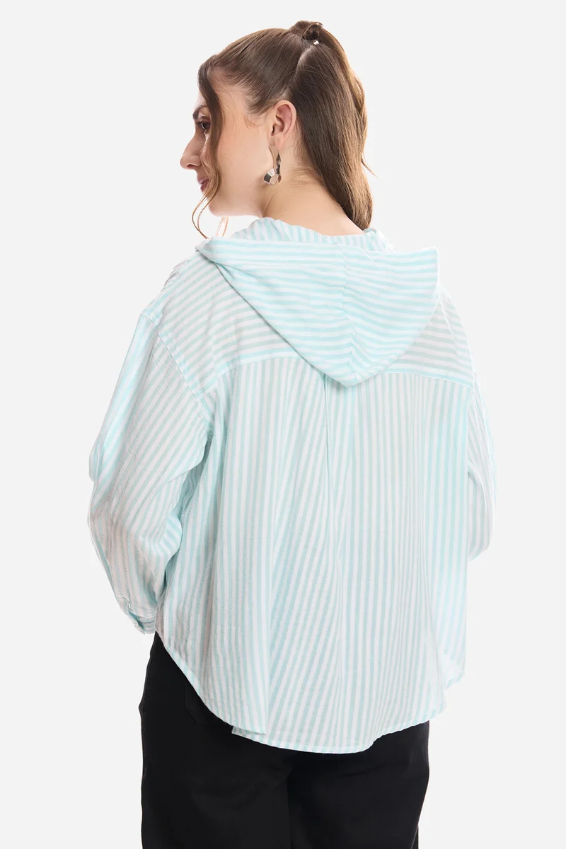 Emira|100% Viscose Relaxed Hoodie Shirt