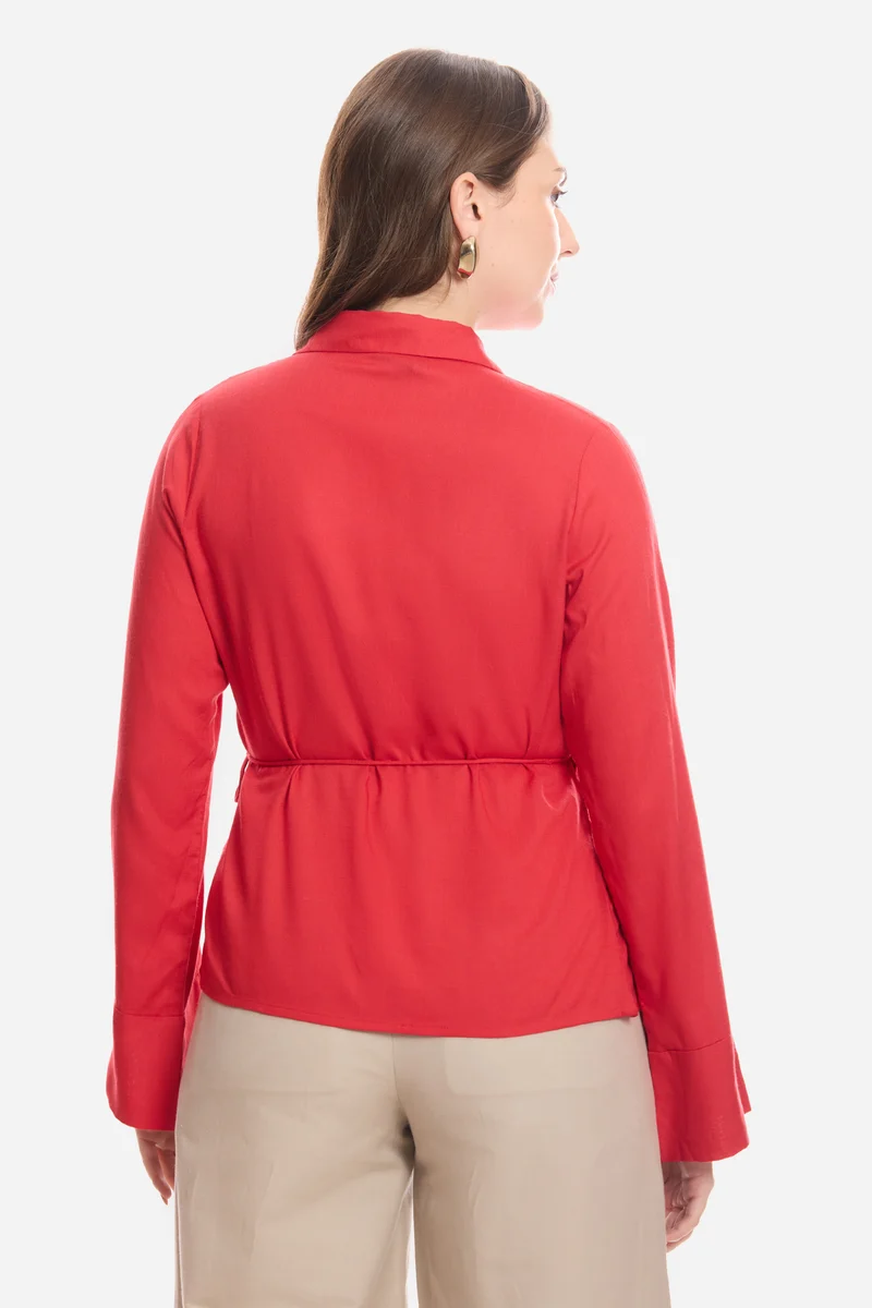 Samup|100% Viscose Wrap Tie-Up Top
