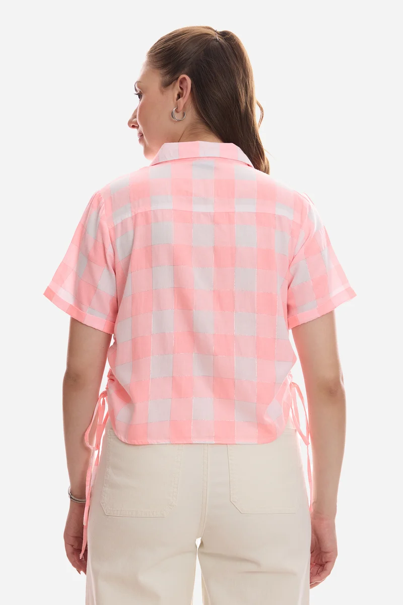 Emlyn|100% Viscose Regular Shirt With Side Drawcord