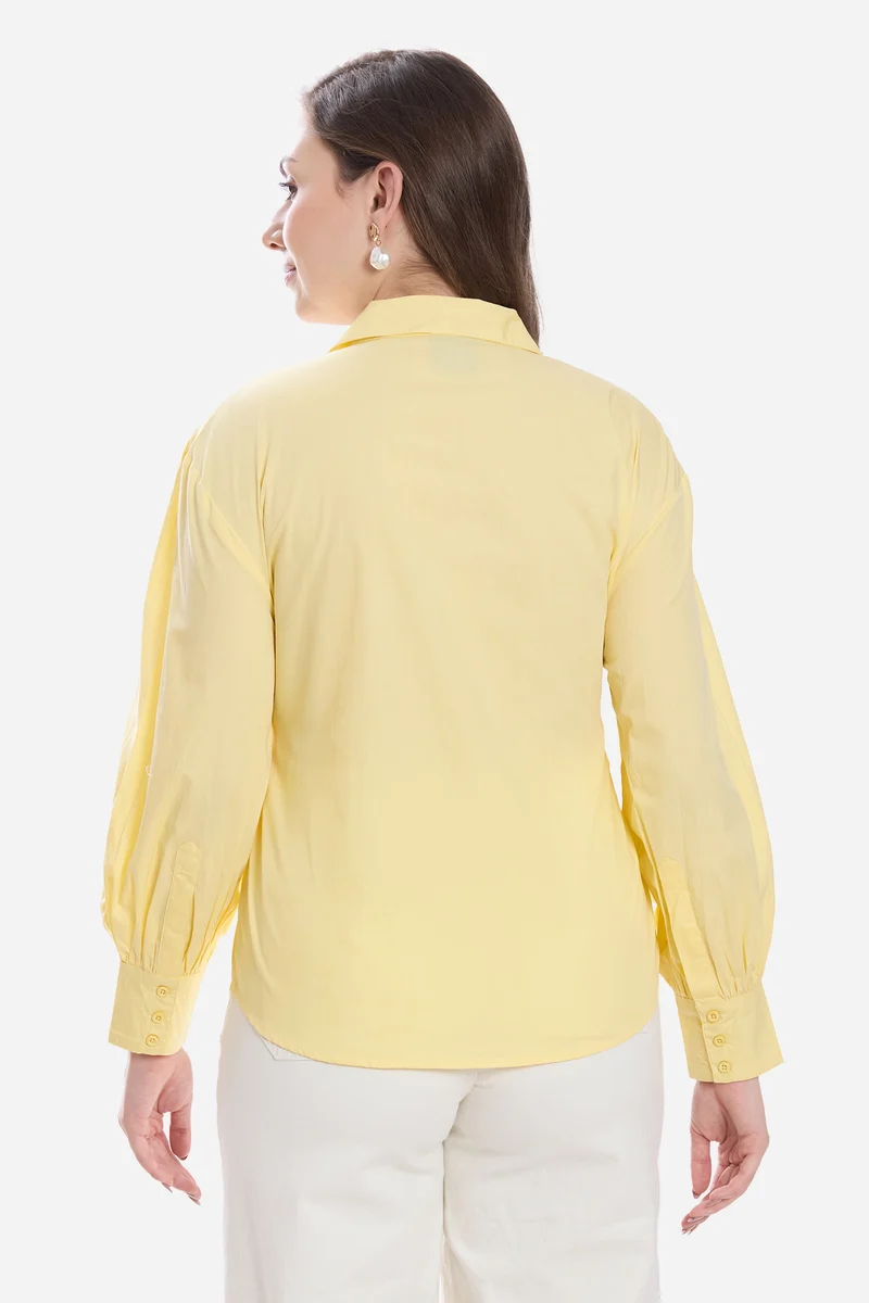 Kiris|100% Cotton Asymmetric Tie-Up Shirt