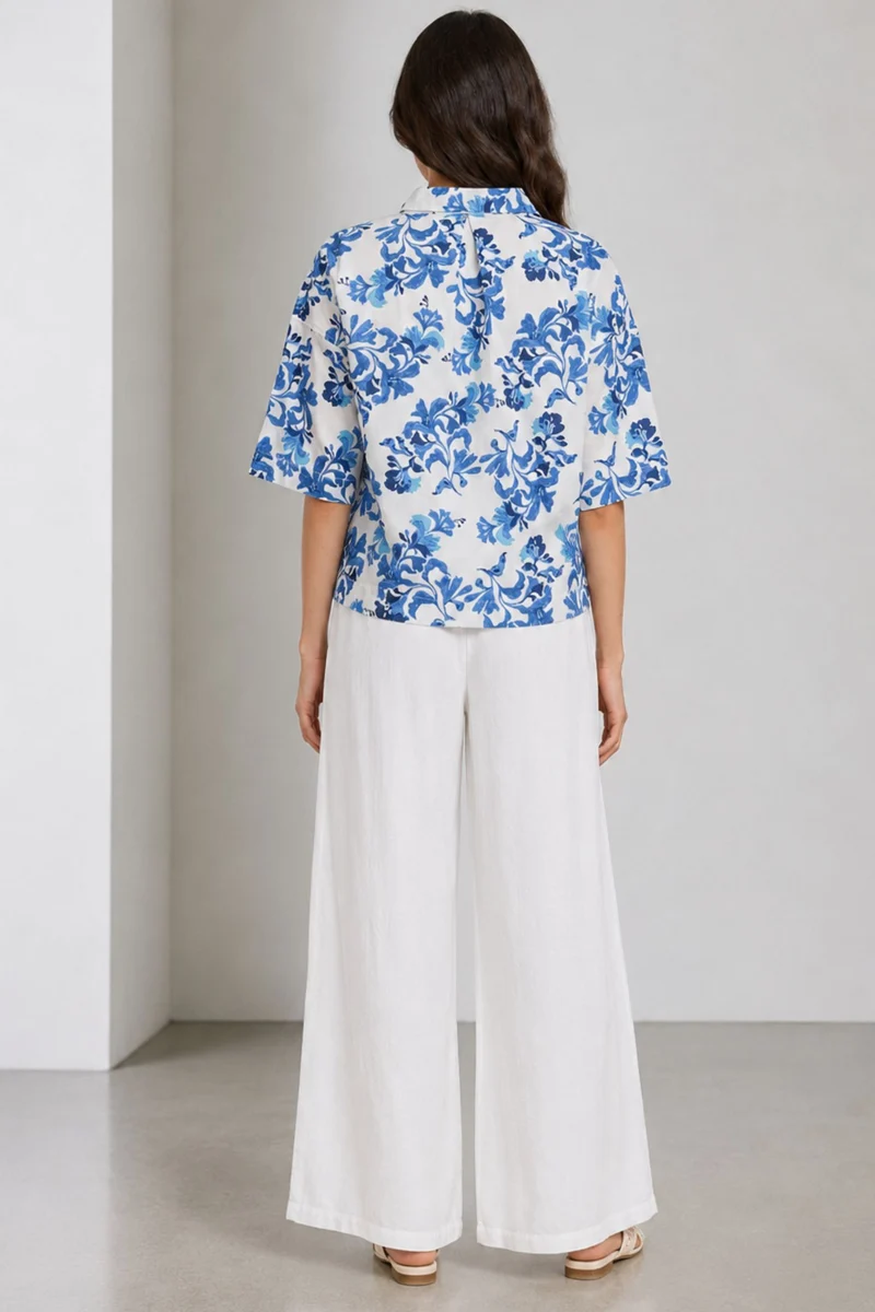 Ailsi|100% Cotton Boxy Fit Cropped Shirt
