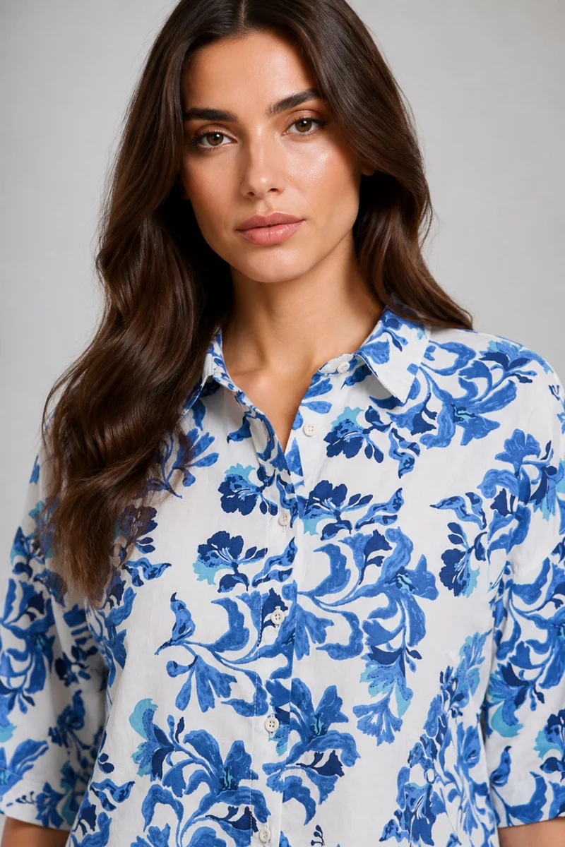 Ailsi|100% Cotton Boxy Fit Cropped Shirt