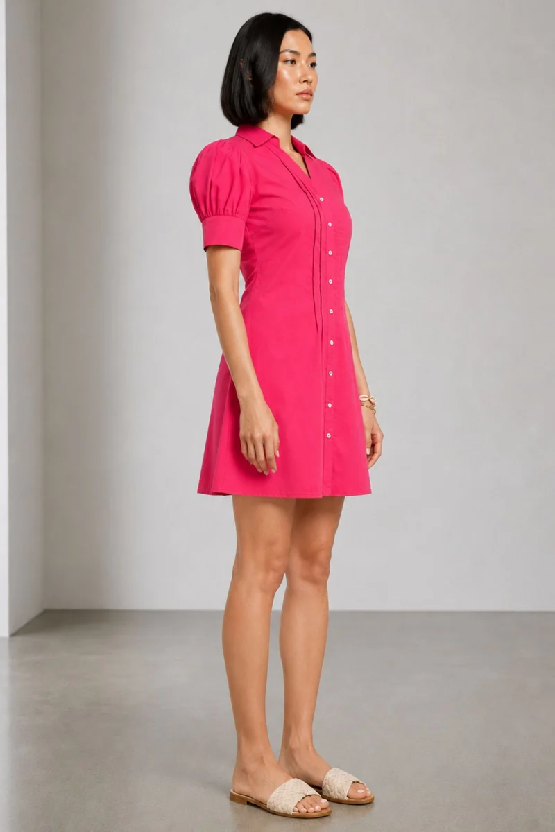 Moya|100% Cotton Puff Sleeve Mini Dress