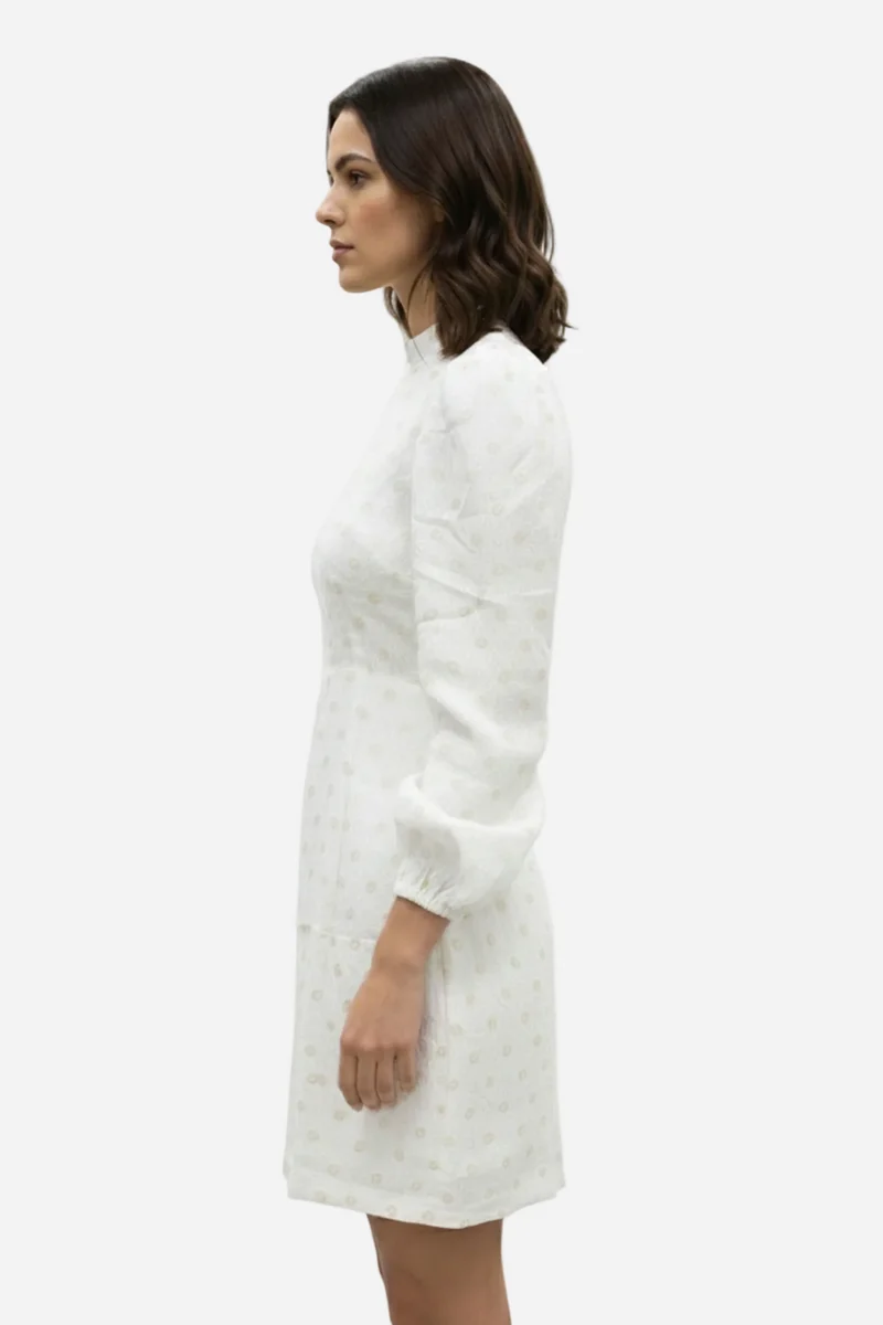 Luny|100% Viscose High Neck Mini Dress