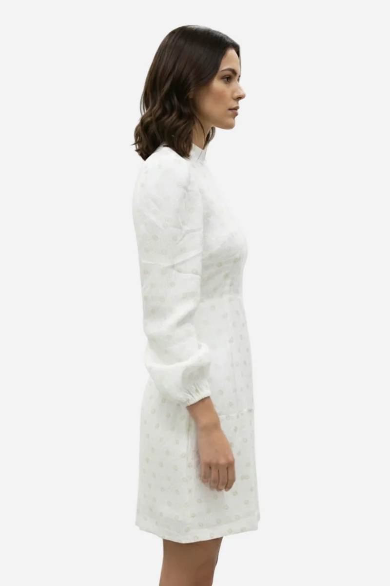 Luny|100% Viscose High Neck Mini Dress