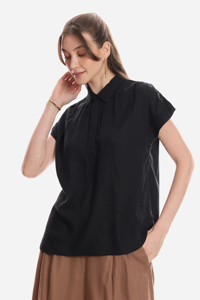 Eyla|100% Viscose Pull-On Shirt