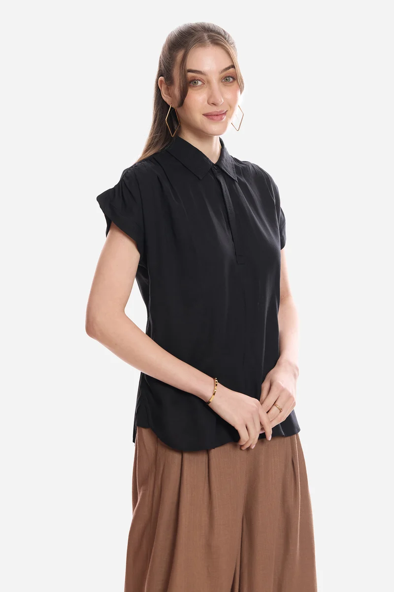 Eyla|100% Viscose Pull-On Shirt