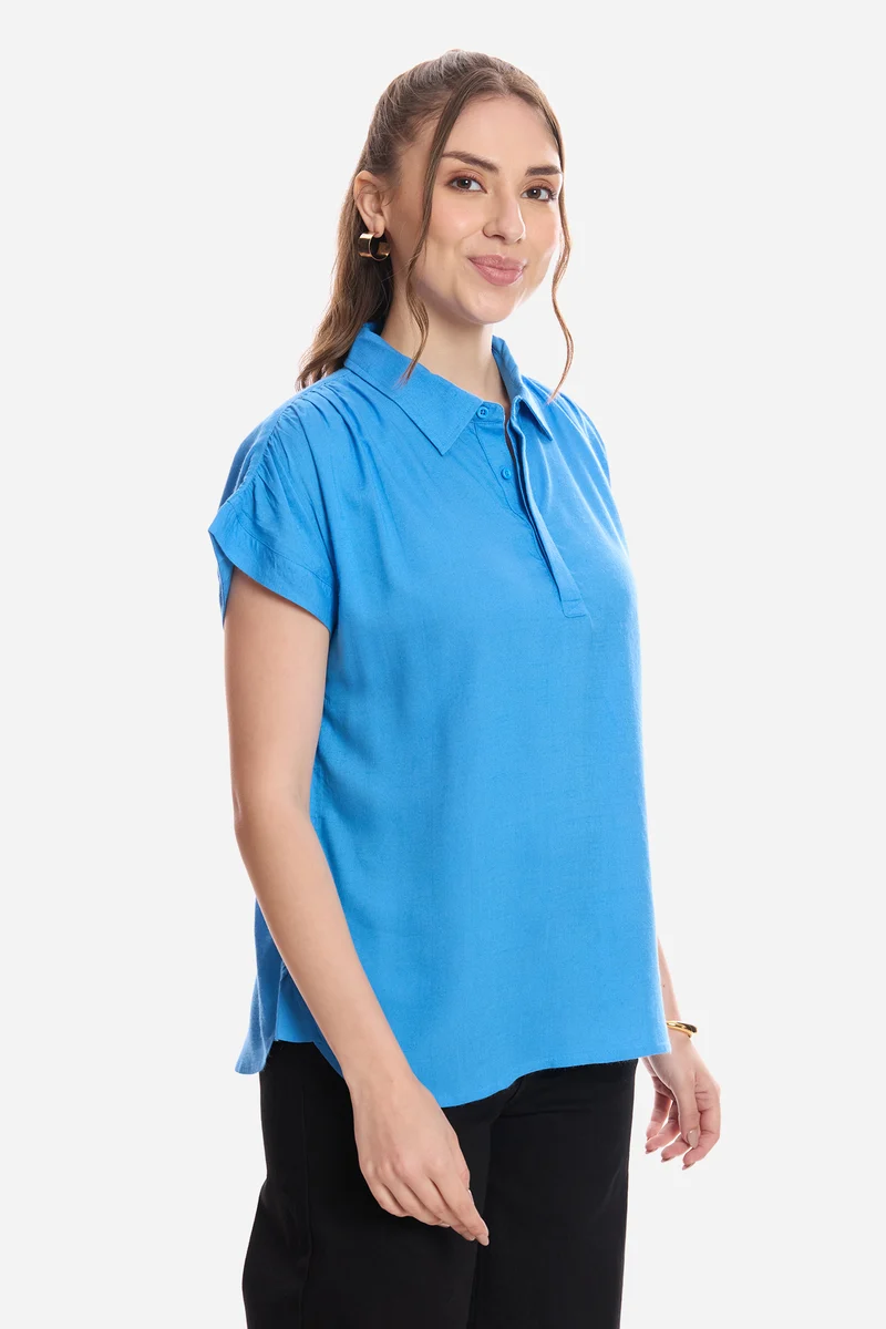 Etera|100% Viscose Pull-On Shirt