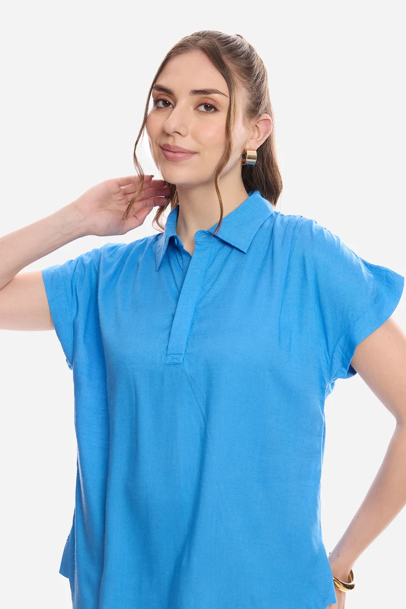 Etera|100% Viscose Pull-On Shirt