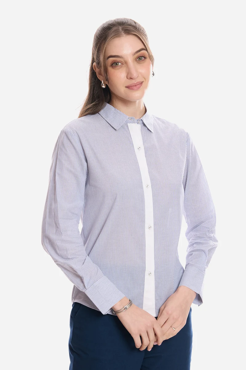 Jaelyn| 100% Cotton Striped Regular Fit Shirt