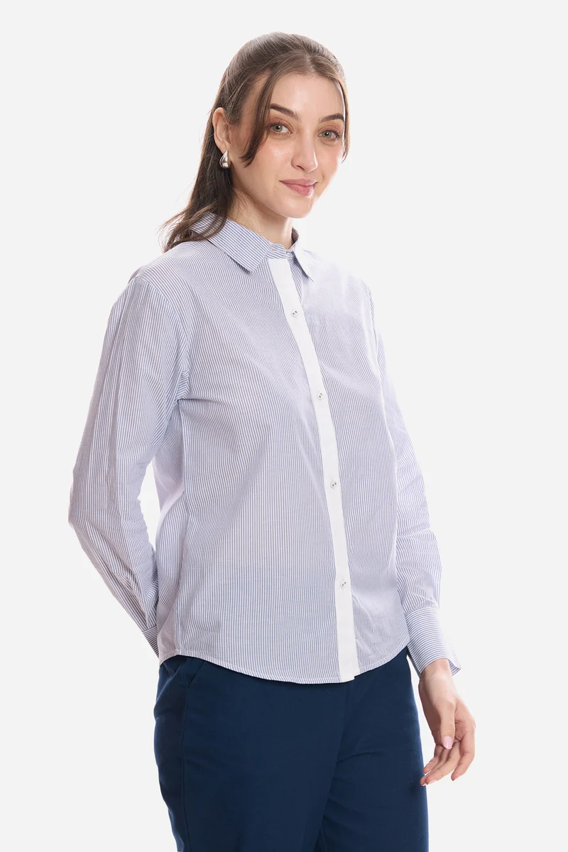 Jaelyn| 100% Cotton Striped Regular Fit Shirt