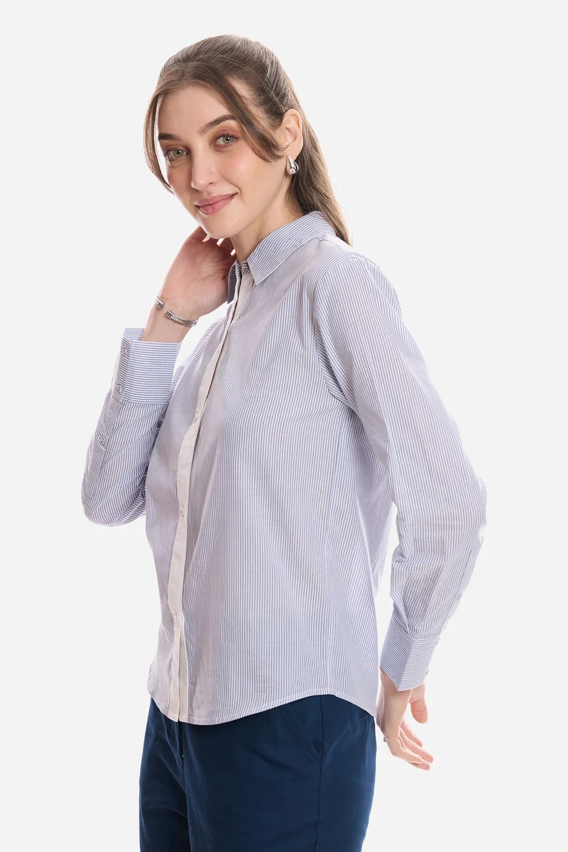 Jaelyn| 100% Cotton Striped Regular Fit Shirt