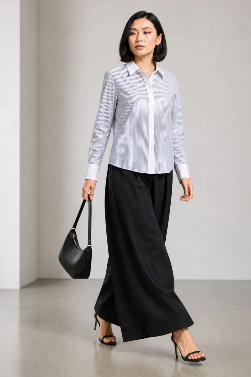 Jaina| 100% Cotton Striped Regular Fit Shirt