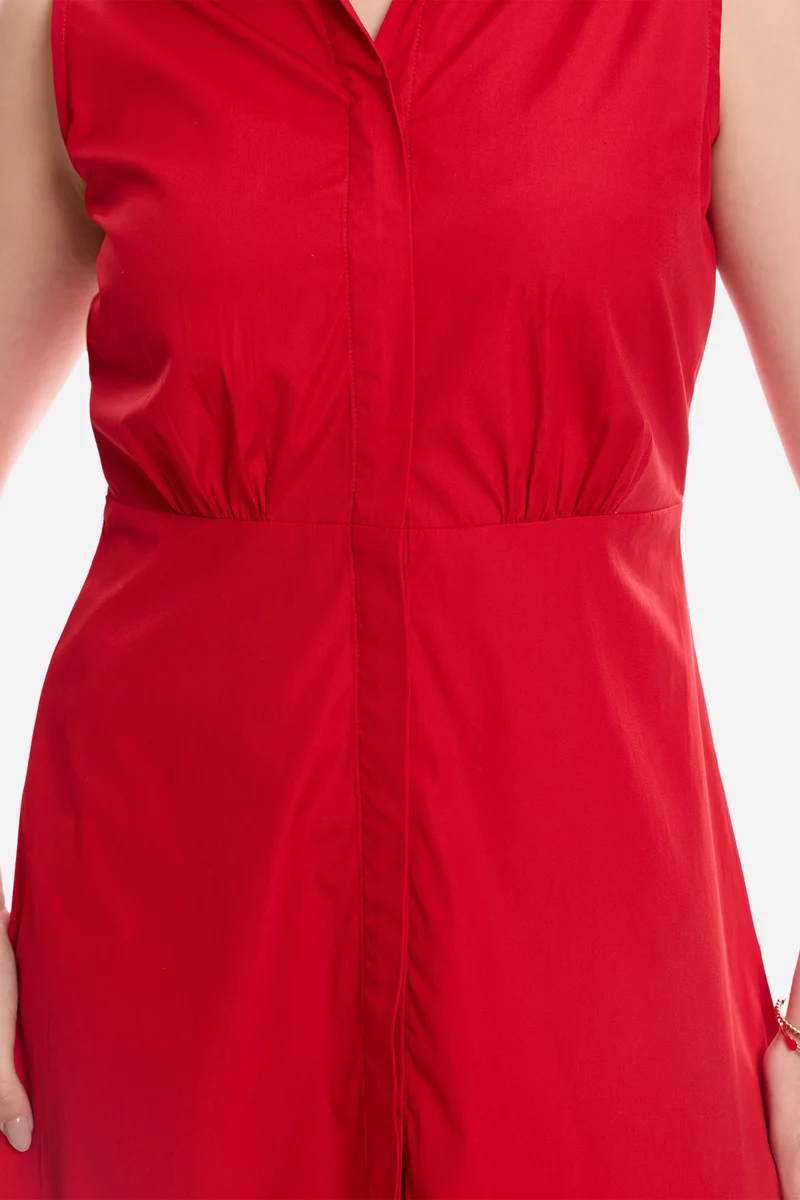 Jaleh|100% Cotton Mini Shirt Dress