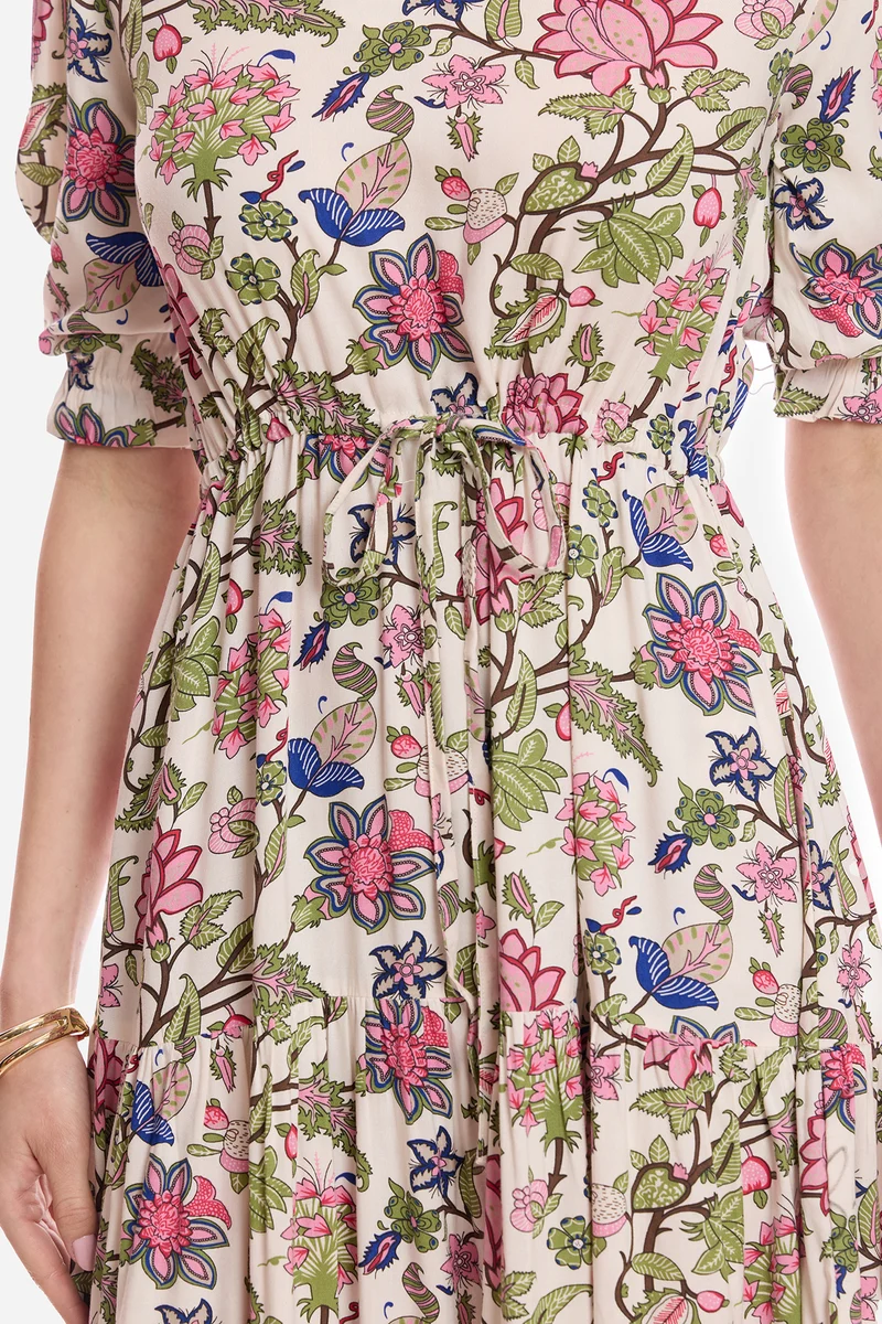Itzel|100% Viscose Printed Maxi Dress