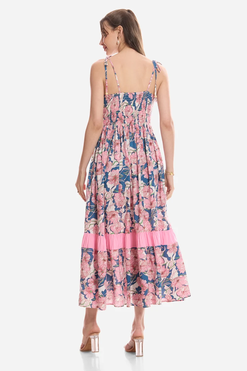 Hilal|100% Viscose Tiered Maxi Dress