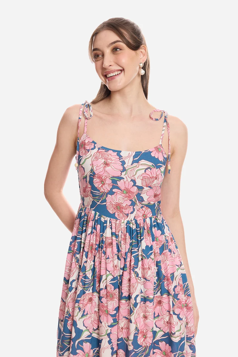 Hilal|100% Viscose Tiered Maxi Dress