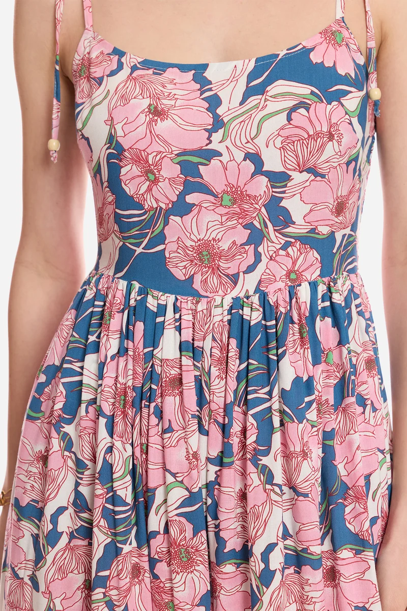Hilal|100% Viscose Tiered Maxi Dress