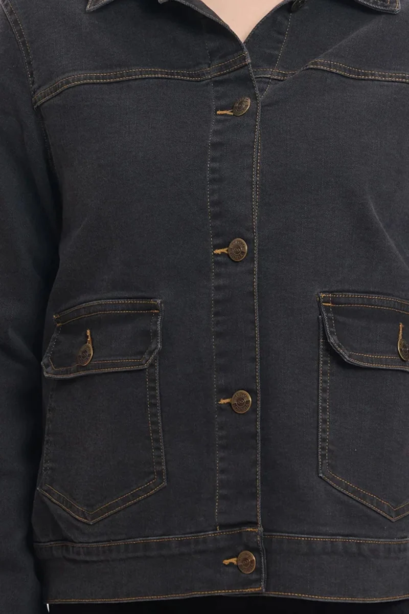 Eleya|100% Cotton Denim Trucker Jacket