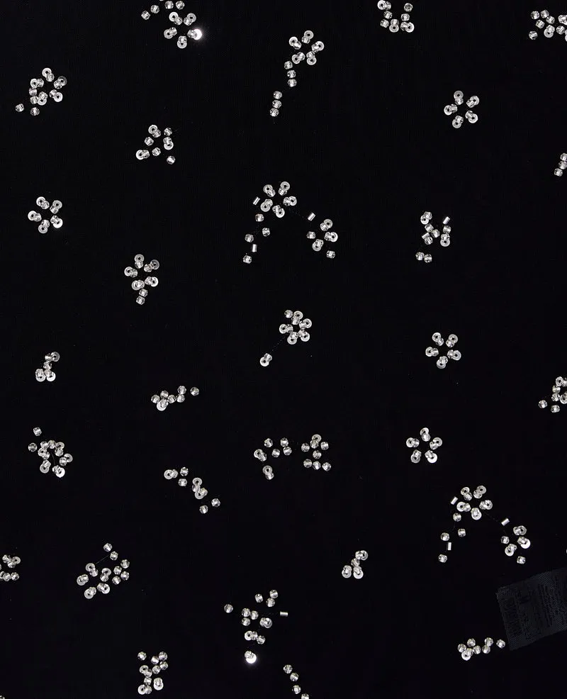 Top en résille avec perles et sequins