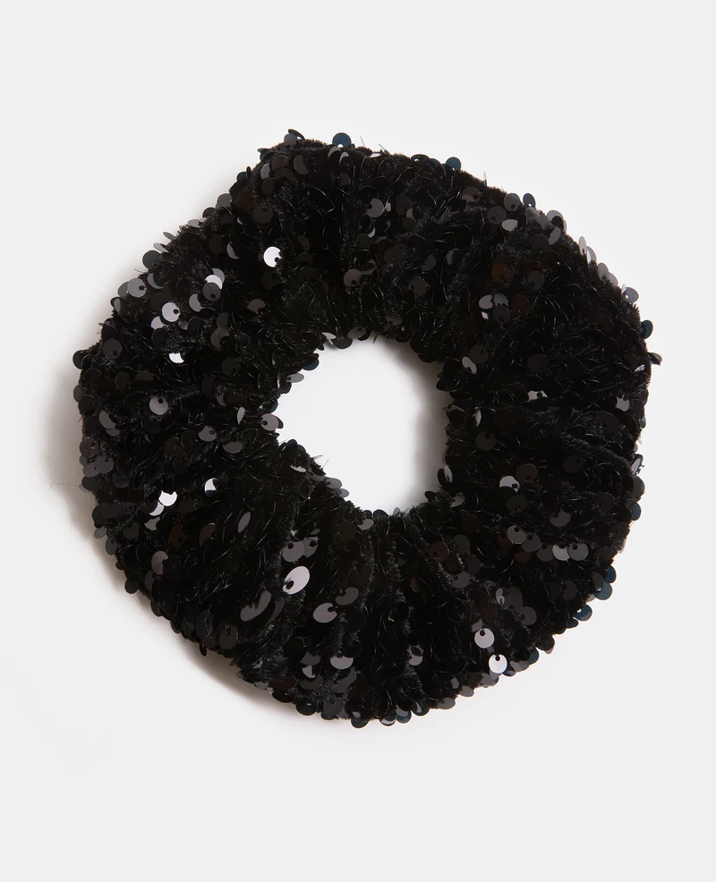 Chouchou en velours avec sequins
