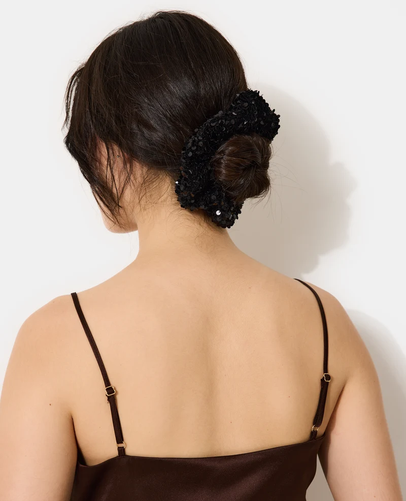 Chouchou en velours avec sequins