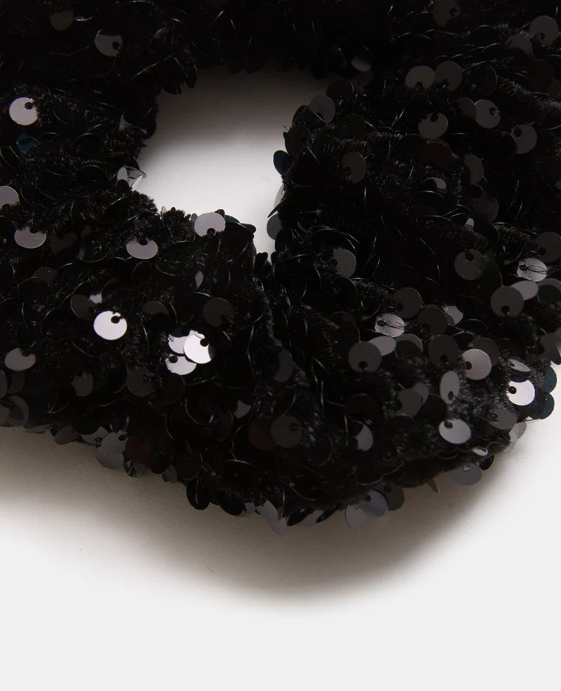 Chouchou en velours avec sequins