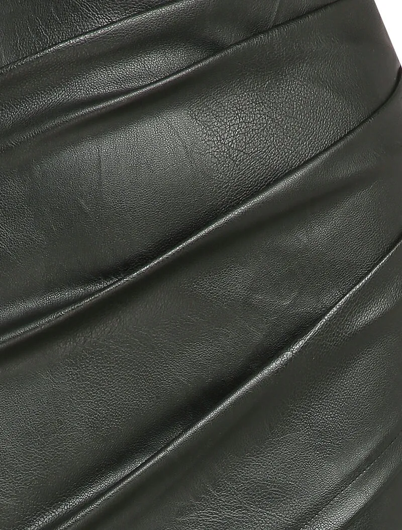 Jupe en simili à pans croisés - Noir