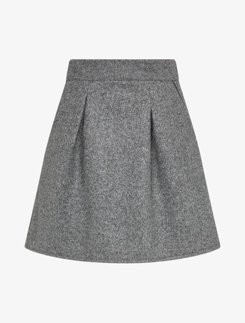 Jupe trapèze en feutrine - Gris foncé