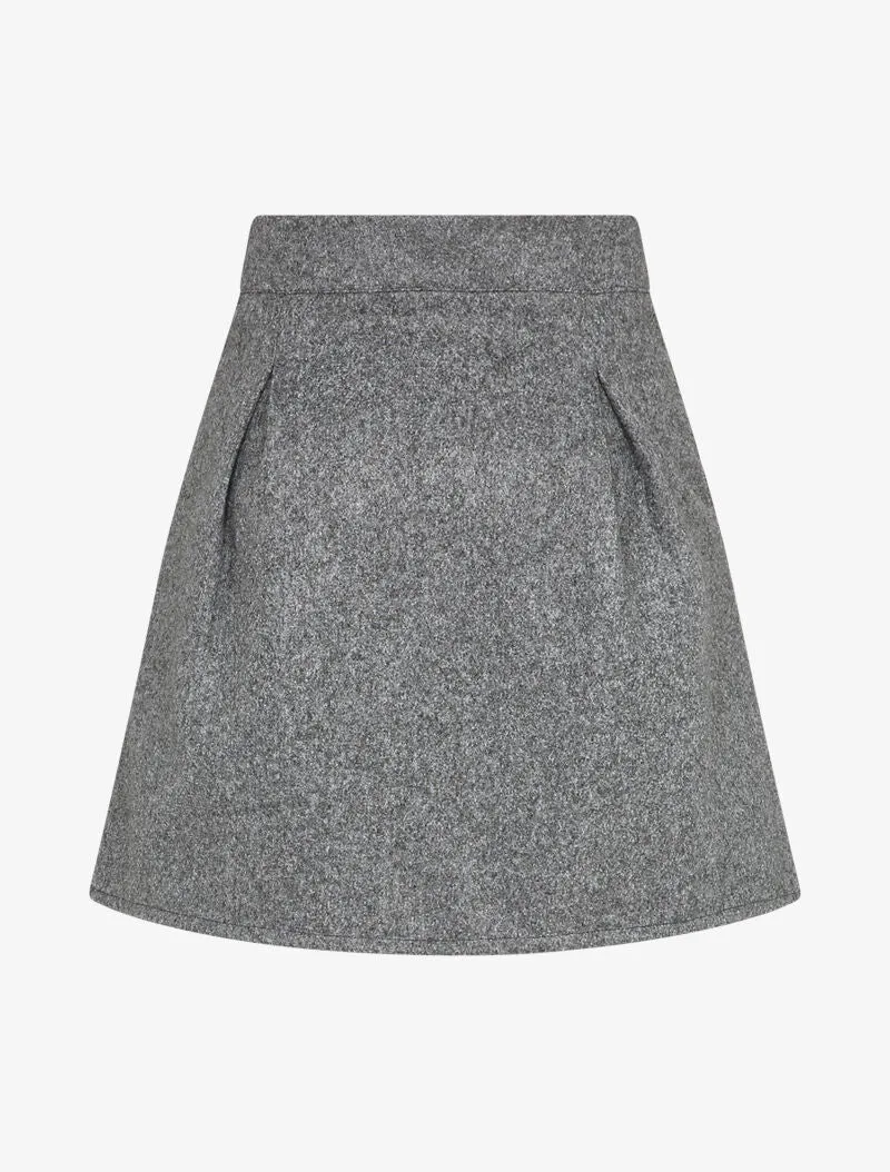 Jupe trapèze en feutrine - Gris foncé