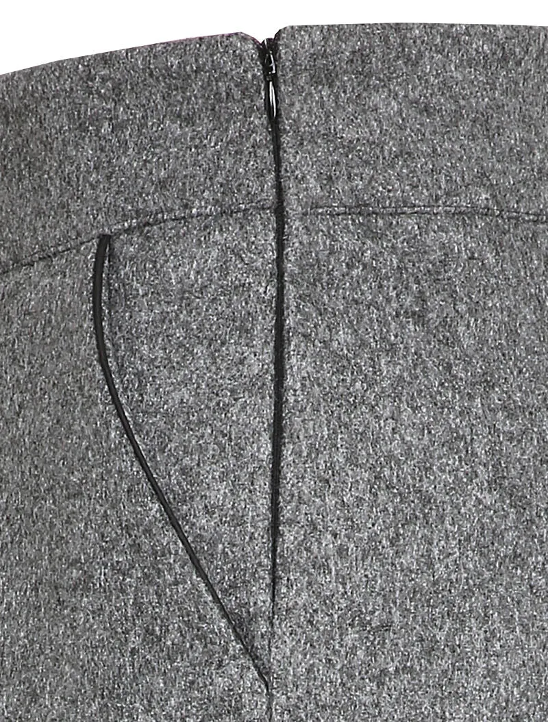 Jupe trapèze en feutrine - Gris foncé