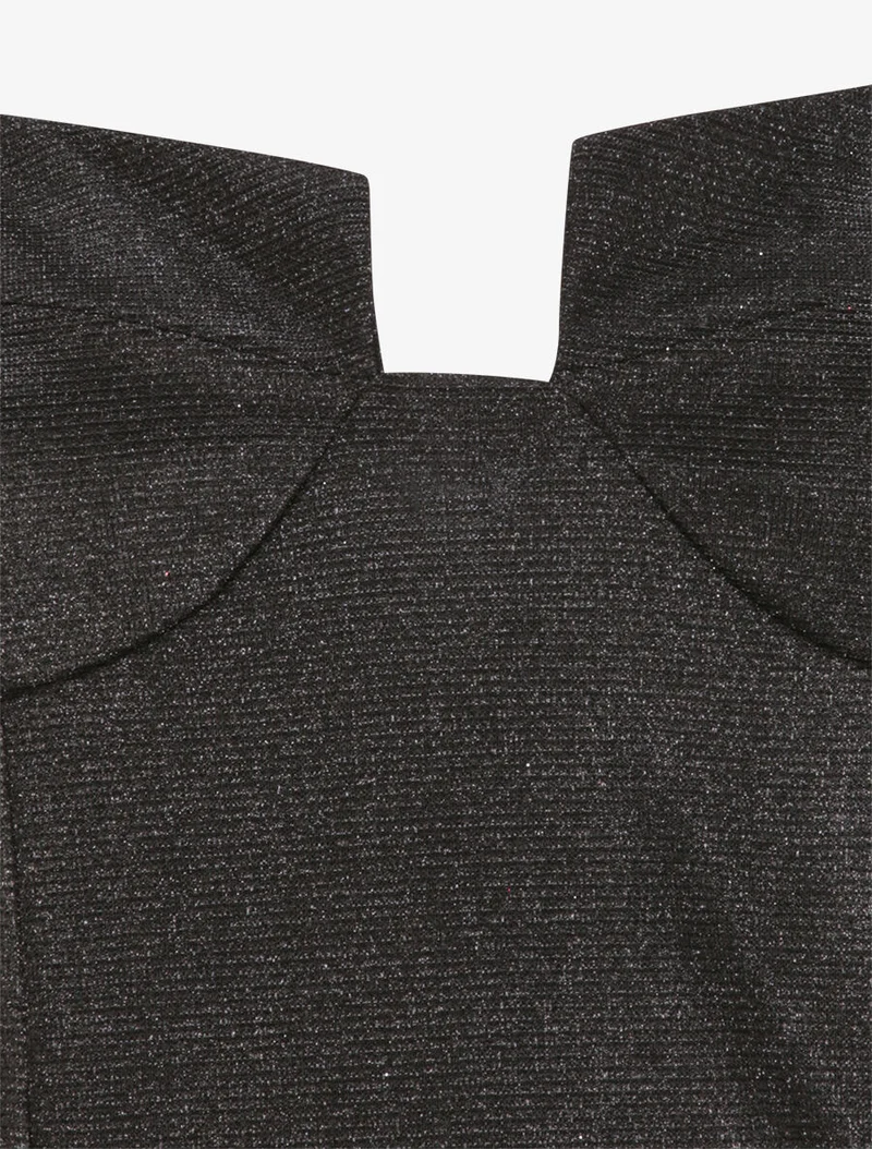 Robe fourreau pailletée à col bustier - Noir