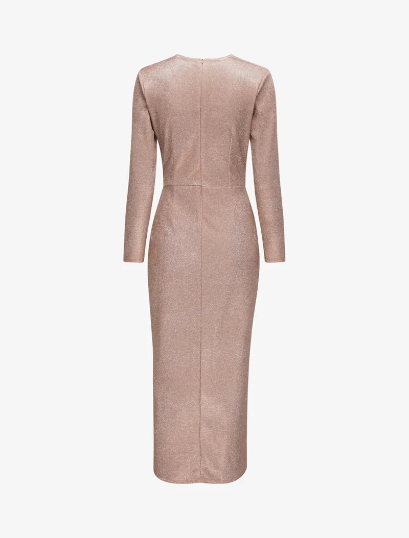 Robe longue empire à paillettes - Rose poudré