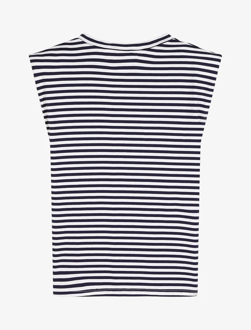 Top marinière à épaulettes - Marine