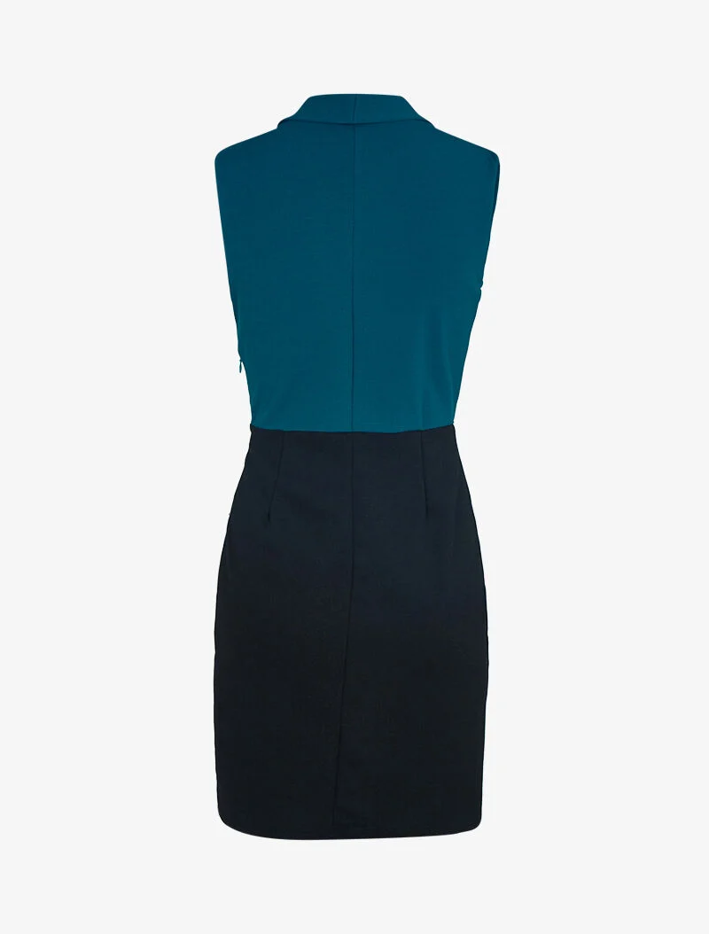 Robe à buste style tailleur - Bleu pétrole