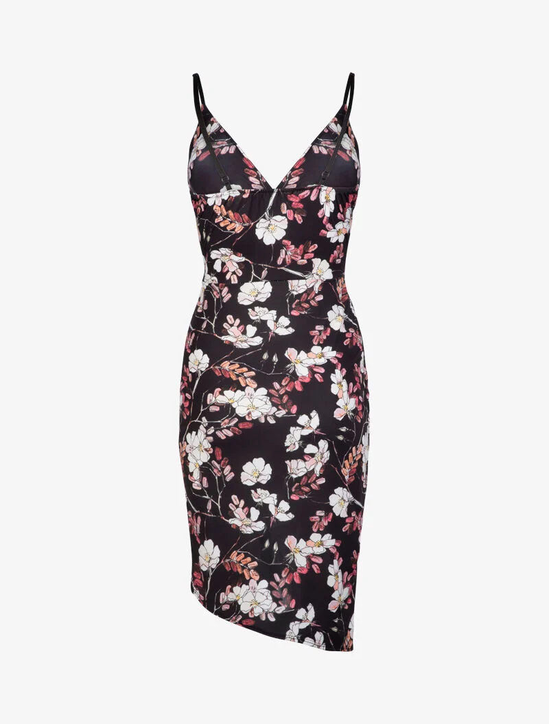 Robe fluide à imprimé floral - Noir