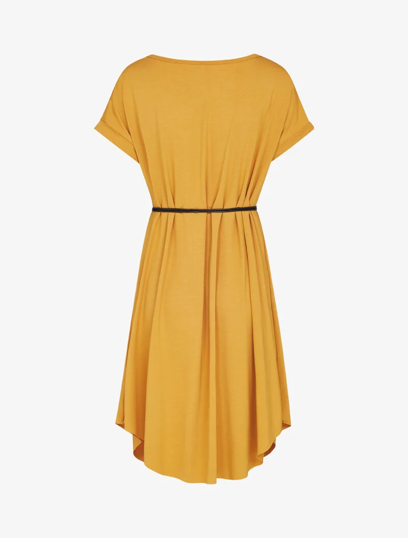 Robe ample ceinturée - Jaune