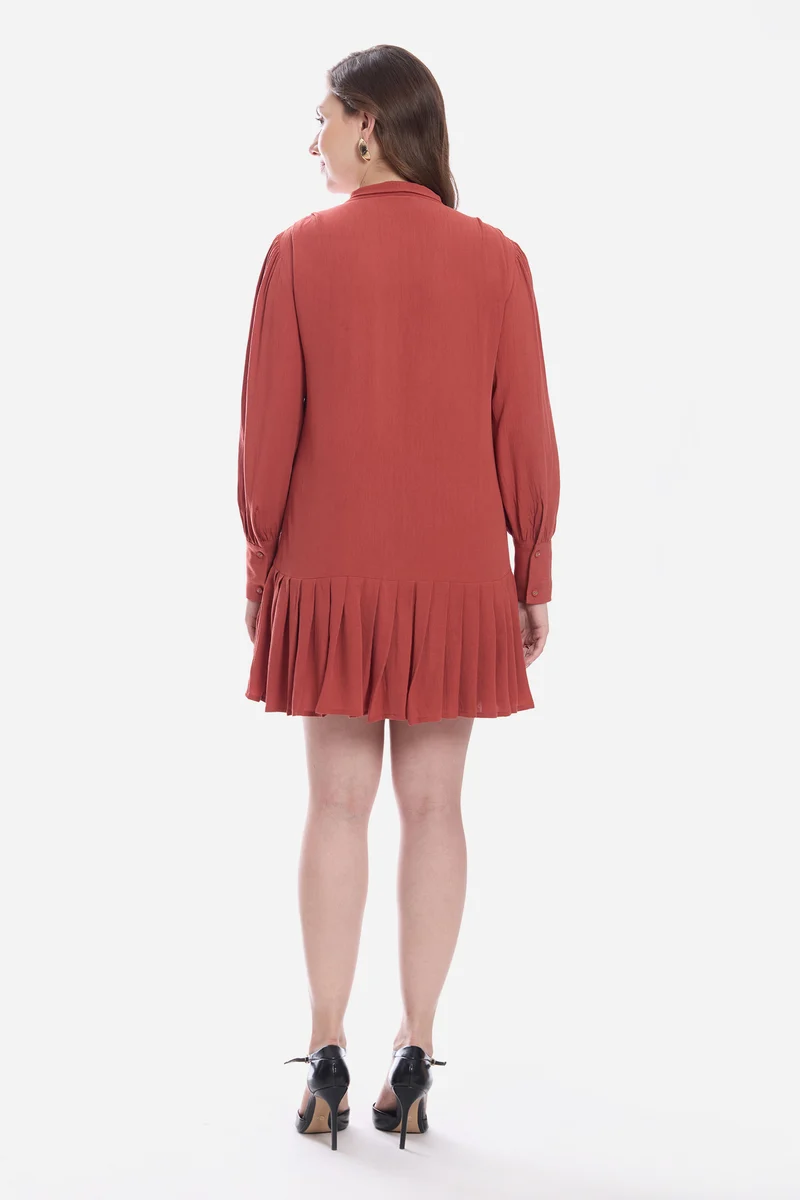 Canny|100% Viscose Tie-Up Mini Dress