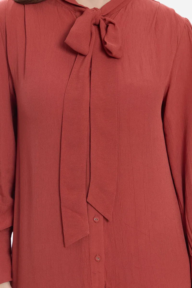 Canny|100% Viscose Tie-Up Mini Dress
