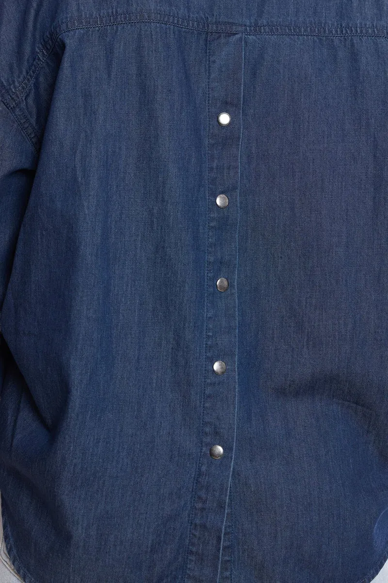 Zada|100% Cotton Double Placket Denim Shirt