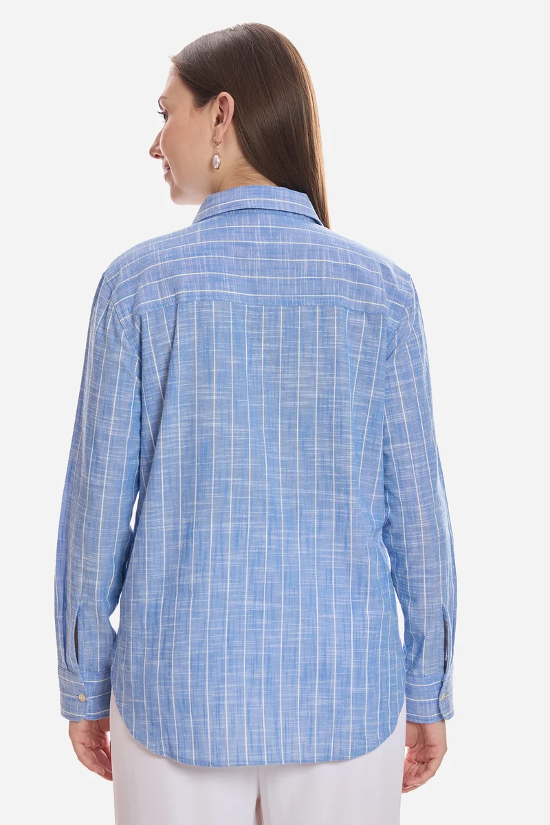 Catriona|100% Cotton Relaxed Button-Down Shirt