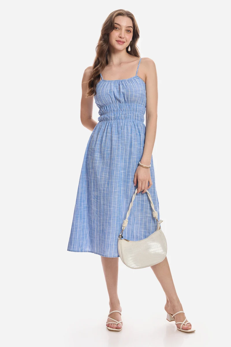 Canana|100% Cotton Strappy Midi Dress