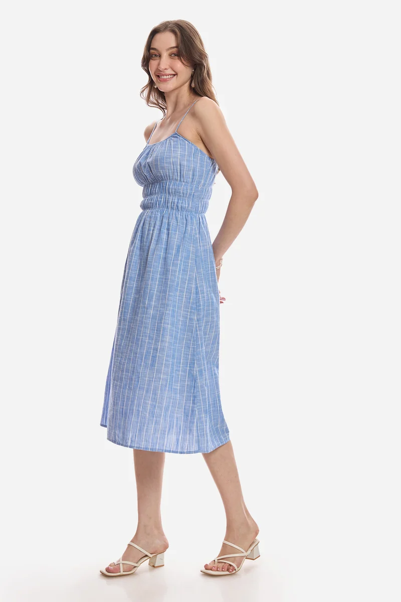 Canana|100% Cotton Strappy Midi Dress