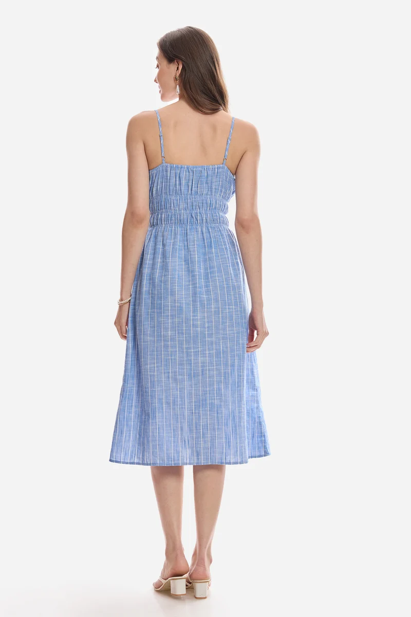 Canana|100% Cotton Strappy Midi Dress