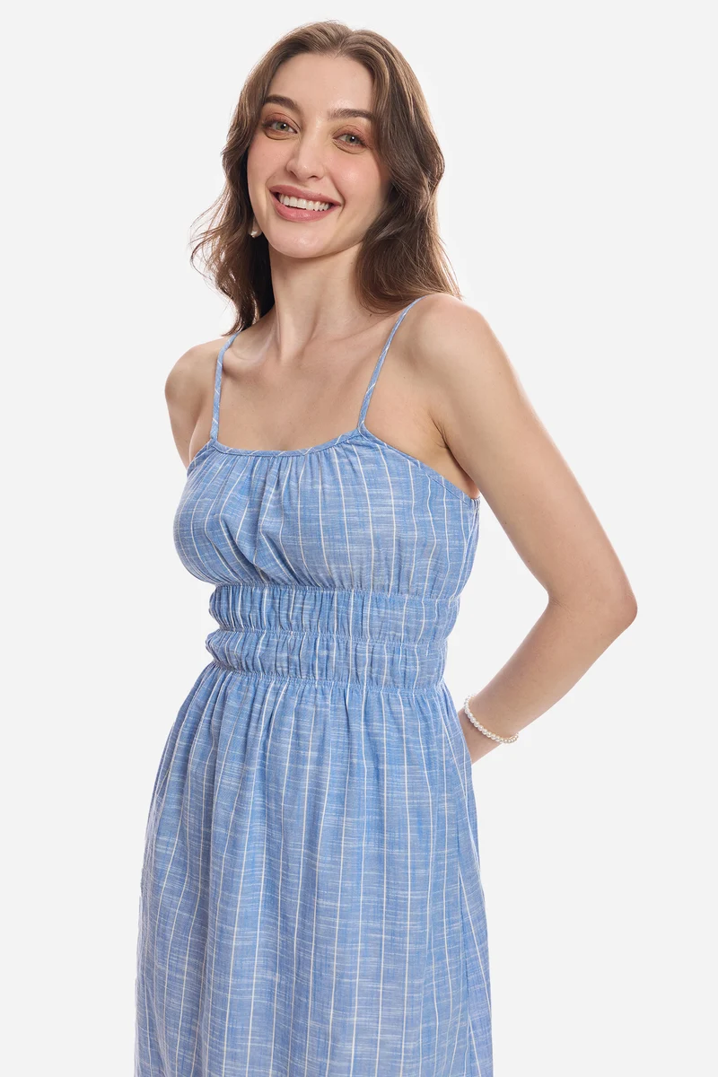 Canana|100% Cotton Strappy Midi Dress
