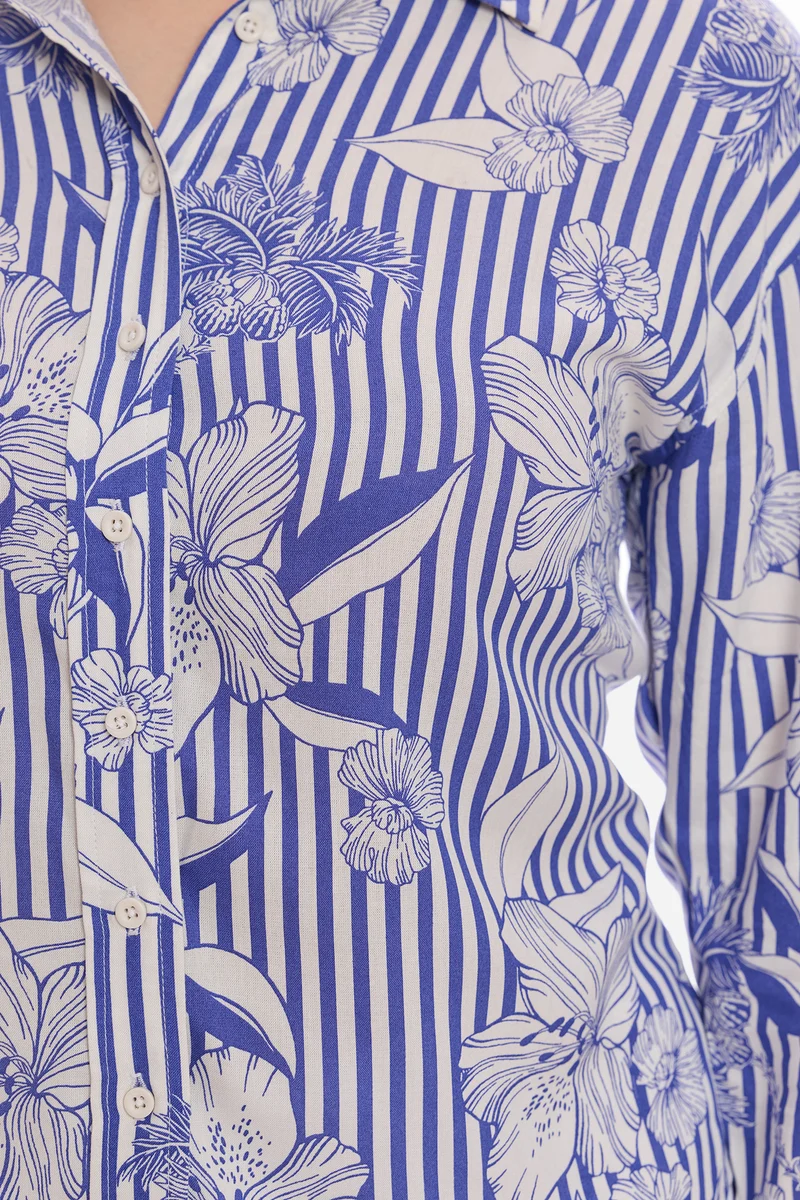 Emine|100% Viscose Sleeve Tie Up Shirt