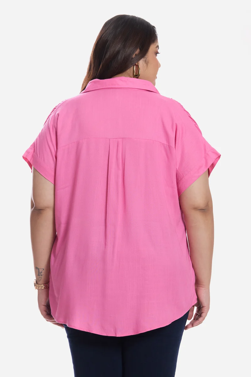 Azlin|Viscose Popover Oversized Shirt