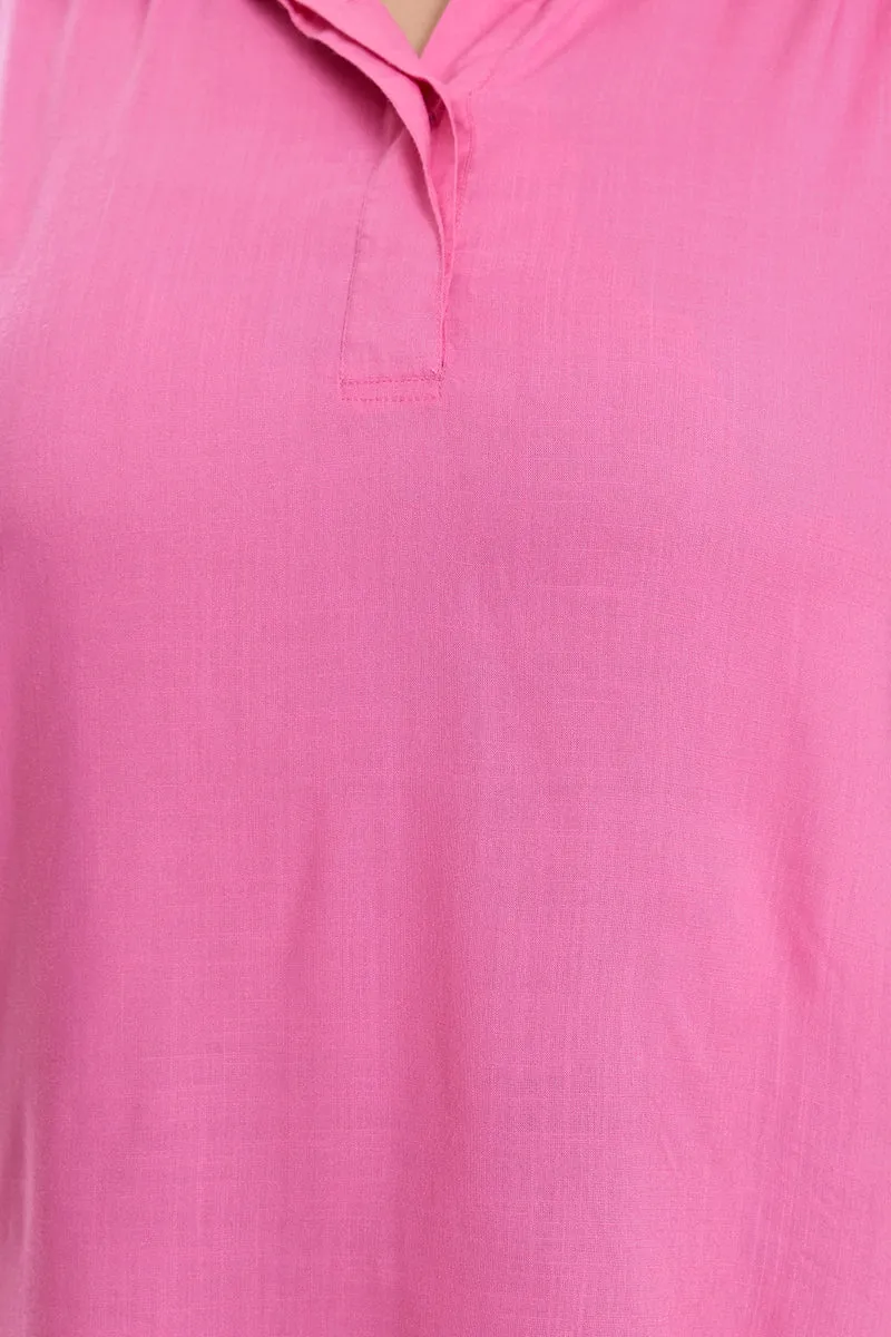 Azlin|Viscose Popover Oversized Shirt