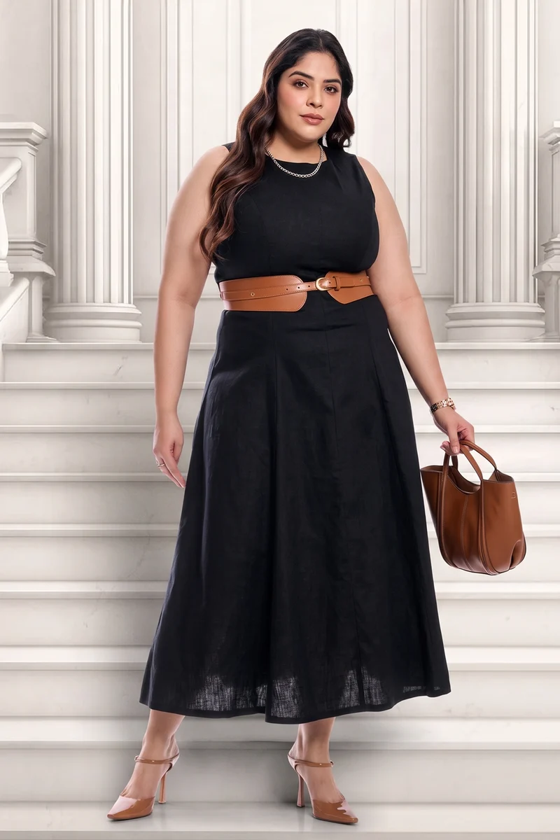 Aylen|Cotton Aline Dress With Fitted Body