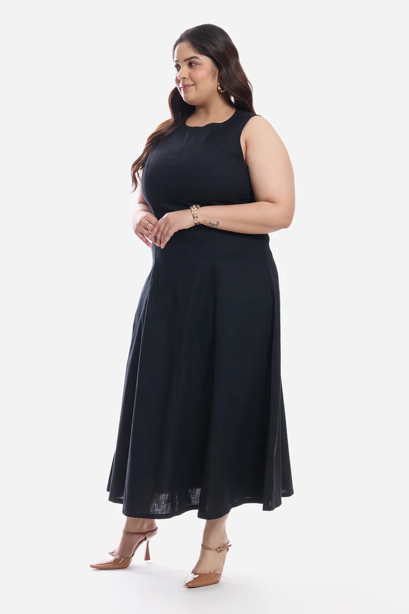 Aylen|Cotton Aline Dress With Fitted Body